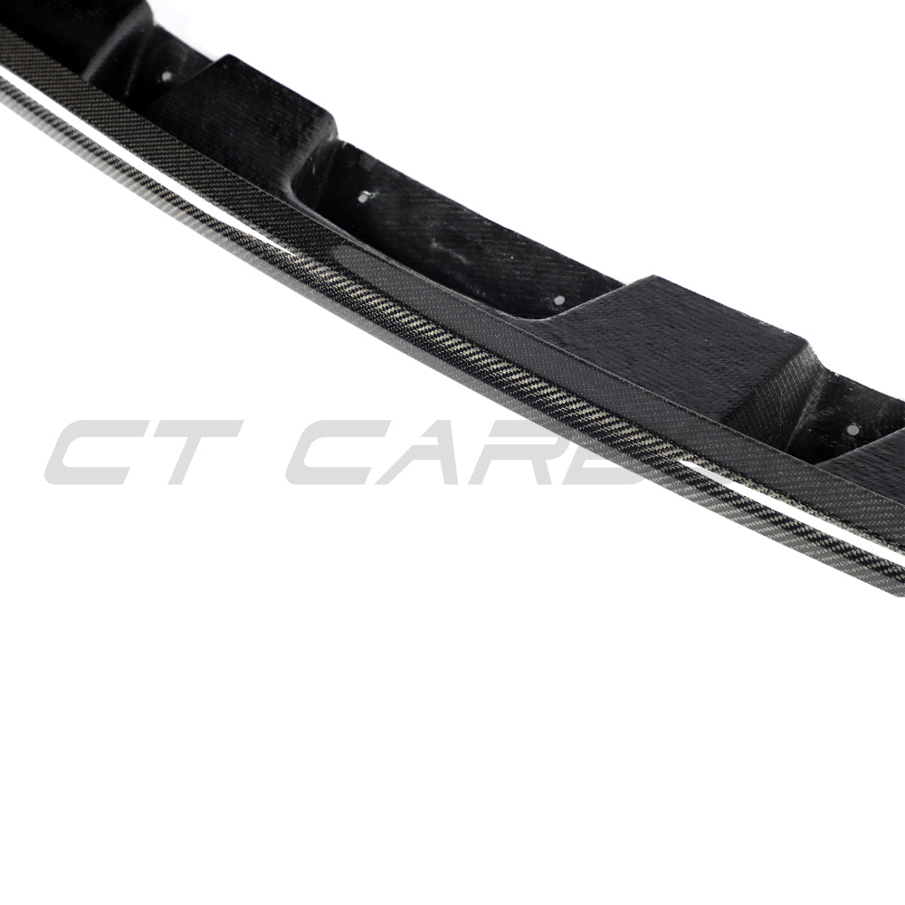 BMW G05 X5 LCI 2023+ CT Carbon V2 carbon fibre splitter, front view showing sleek aerodynamic design and high-quality construction.