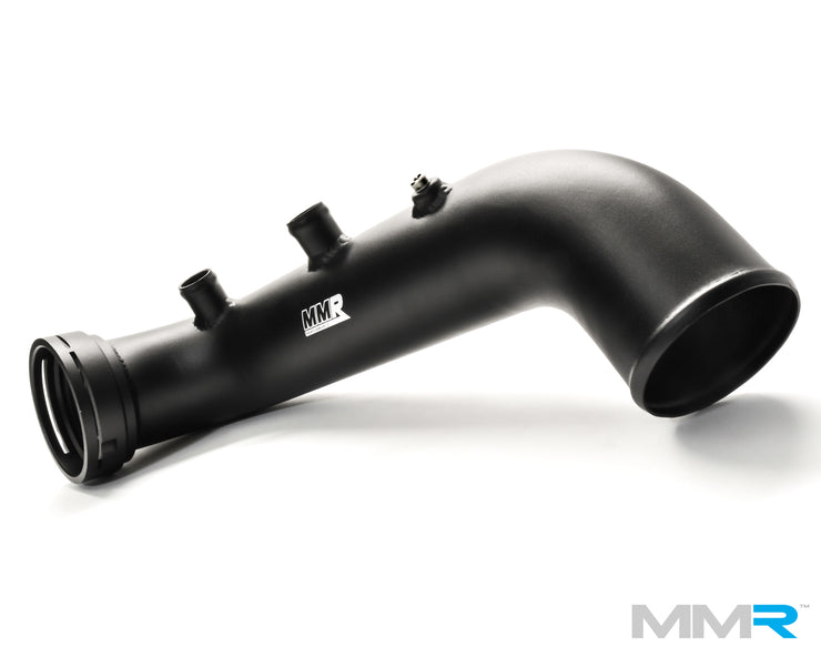 MMX Performance N54 BMW 135i, 335i, 1M chargepipe kit with hoses, black silicone pipes for improved airflow and turbo performance.