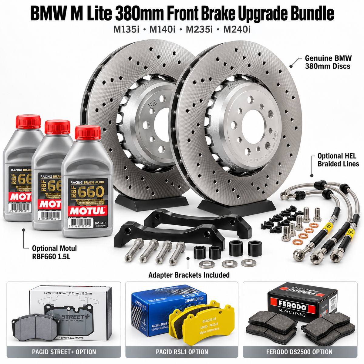 BMW M135i/M140i/M235i/M240i 380mm Front Brake Upgrade Bundle