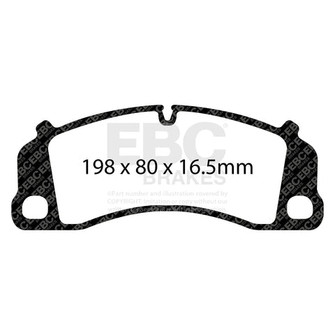 EBC Front Bluestuff NDX Trackday Brake Pads for Porsche 911 GT3, 718 GT4, 981 GT4, showing the high-performance brake pad design