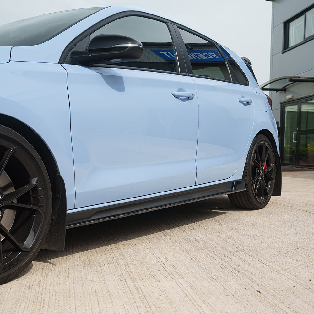 Hyundai i30N carbon fiber kit by CT Carbon, featuring sleek, lightweight carbon fiber components for facelift model.