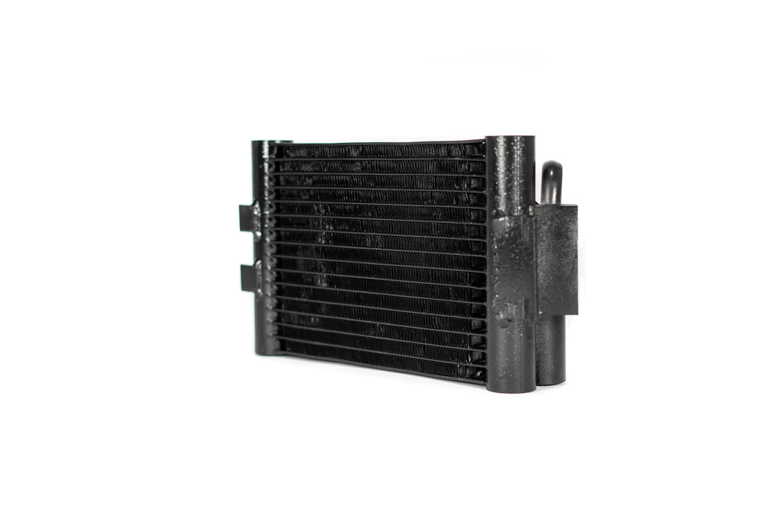 CSF high-performance race-spec engine oil cooler for BMW F20/F21 M135i N55, showing sleek metal fins and compact design.