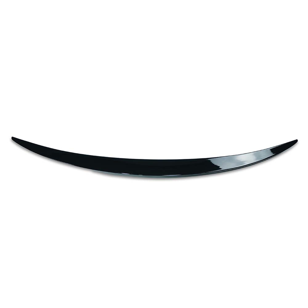 Gloss black carbon spoiler for Mercedes E-Class W214 2024+ by CT Carbon, showing sleek aerodynamic design on the vehicle.