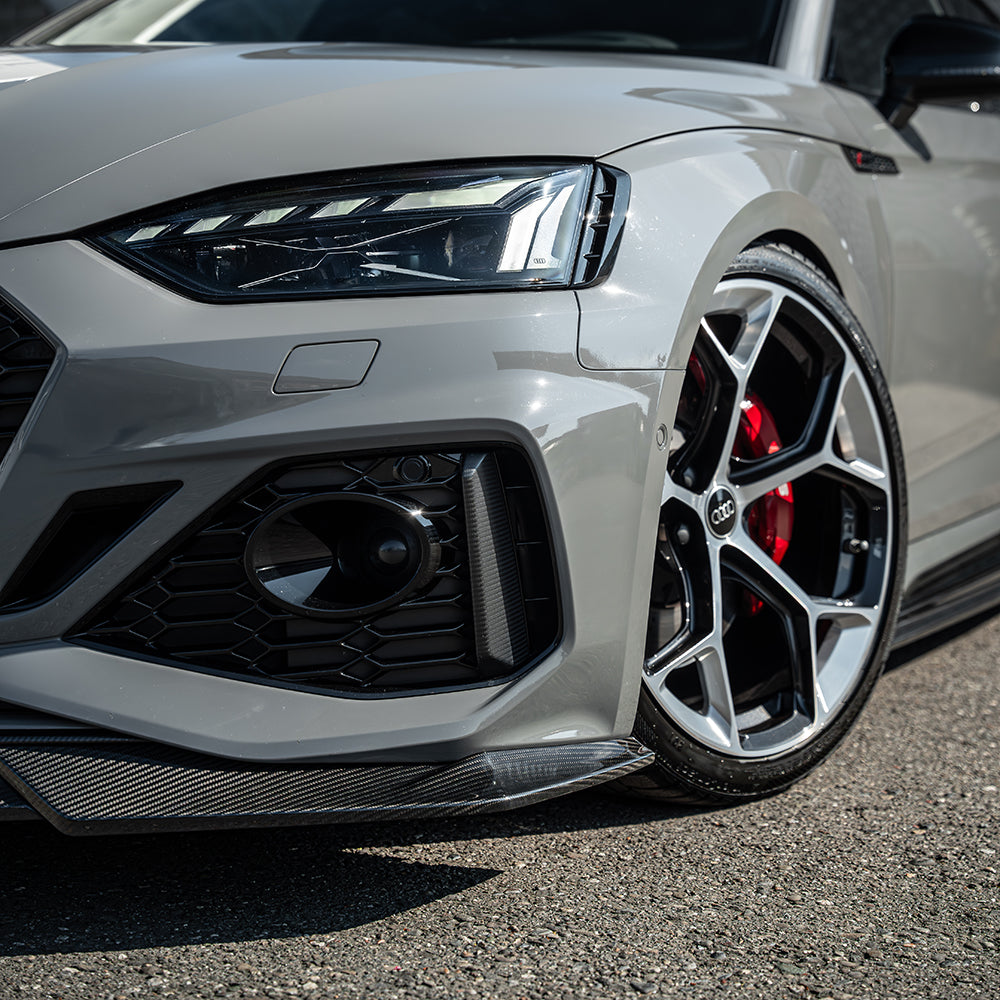 Full view of a CT Carbon Audi RS5 B9.5 Sportback 2020-2024 carbon fibre kit on a sleek, modern car.