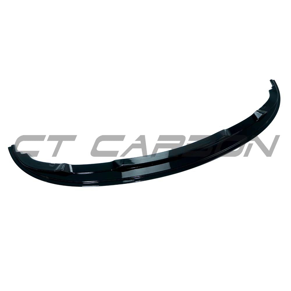 BMW E90/E92 3 Series 2009-2011 pre-LCI gloss black splitter by CT Carbon, showcasing its sleek aerodynamic design.
