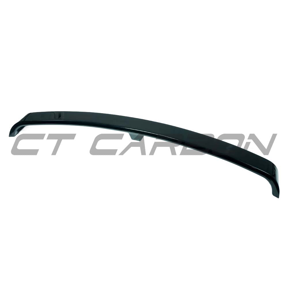 BMW G42 2 Series 2021+ CT Carbon gloss black roof spoiler shown on a vehicle, highlighting sleek aerodynamic design.