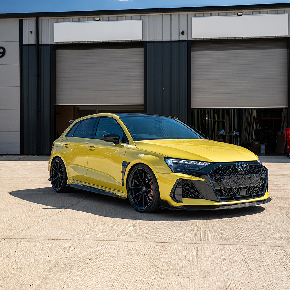 Full view of the CT Carbon RS3 8Y 2025+ facelift sportback kit featuring full carbon fiber body enhancements and aerodynamic details.