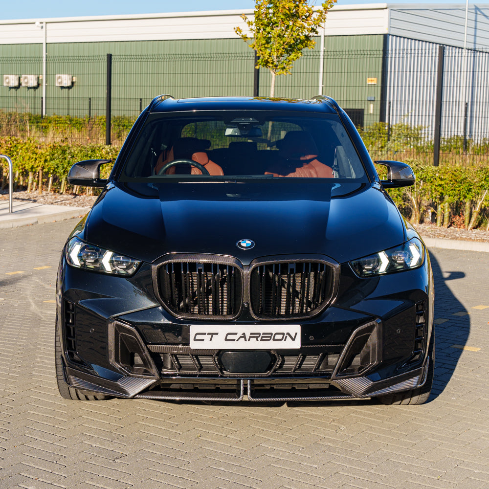 BMW X5 G05 F95 X5M 2019-2022 pre-LCI carbon fiber grille by CT Carbon, featuring double slats and a sleek finish.