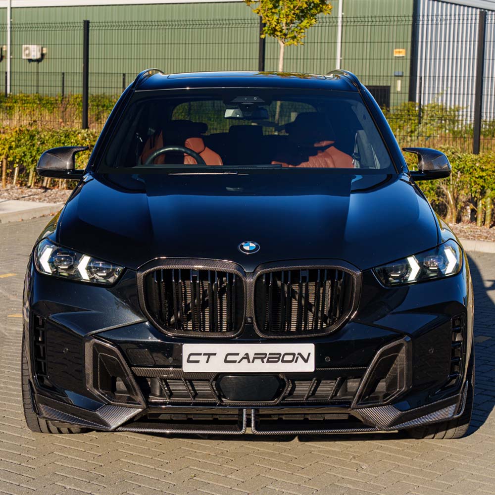 BMW G05 X5 LCI 2023 full carbon fibre kit by CT Carbon, showing detailed carbon fibre components on the vehicle.