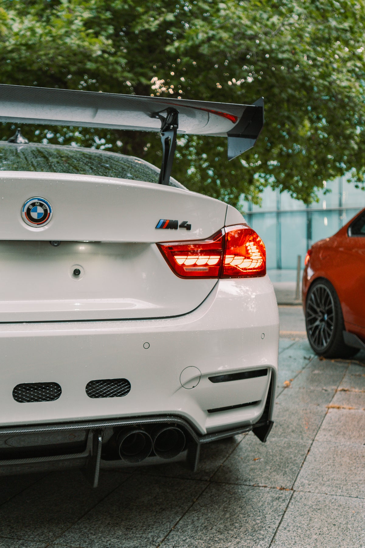 Nineteen72 Performance Carbon PSM rear diffuser for BMW M3 F80 and M4 F82 with aerodynamic design and carbon fiber finish.