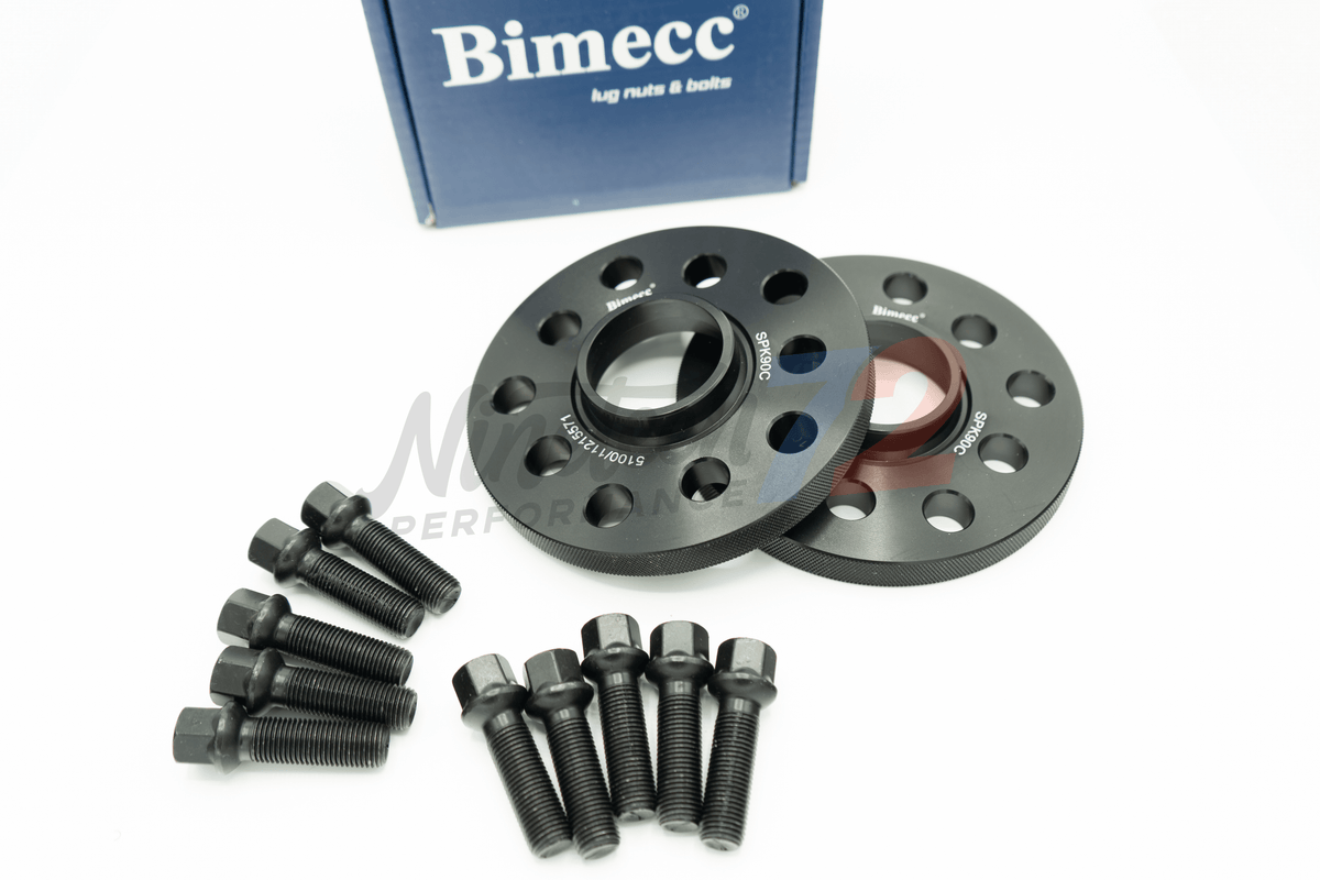 Bimecc MMR Performance wheel spacer stance kit for BMW M2 and M2C, 2015-2021, showing the spacer components installed.