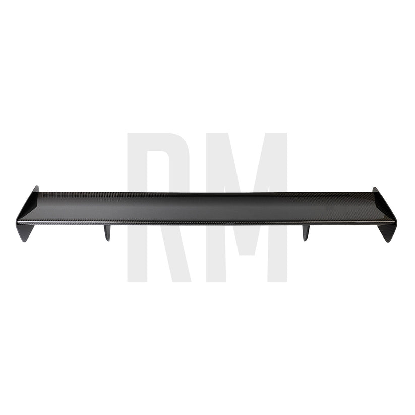 Ridgeline Motorsport GT4 MK2 wing spoiler made of autoclaved pre-preg dry carbon for enhanced aerodynamic performance.