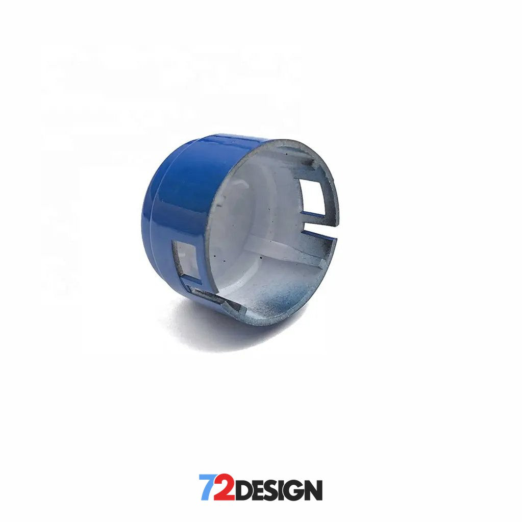 BMW M start/stop button blue interior trim by 72Design, featuring a sleek blue finish and modern design.