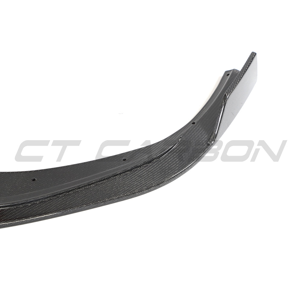 Hyundai i30N front carbon fibre splitter by CT Design, designed for facelift model, enhances aerodynamics and sporty appearance.