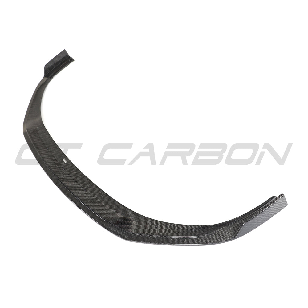 Hyundai i30N front carbon fiber splitter from CT Design, pre-facelift model, showcasing sleek black aerodynamic car part.