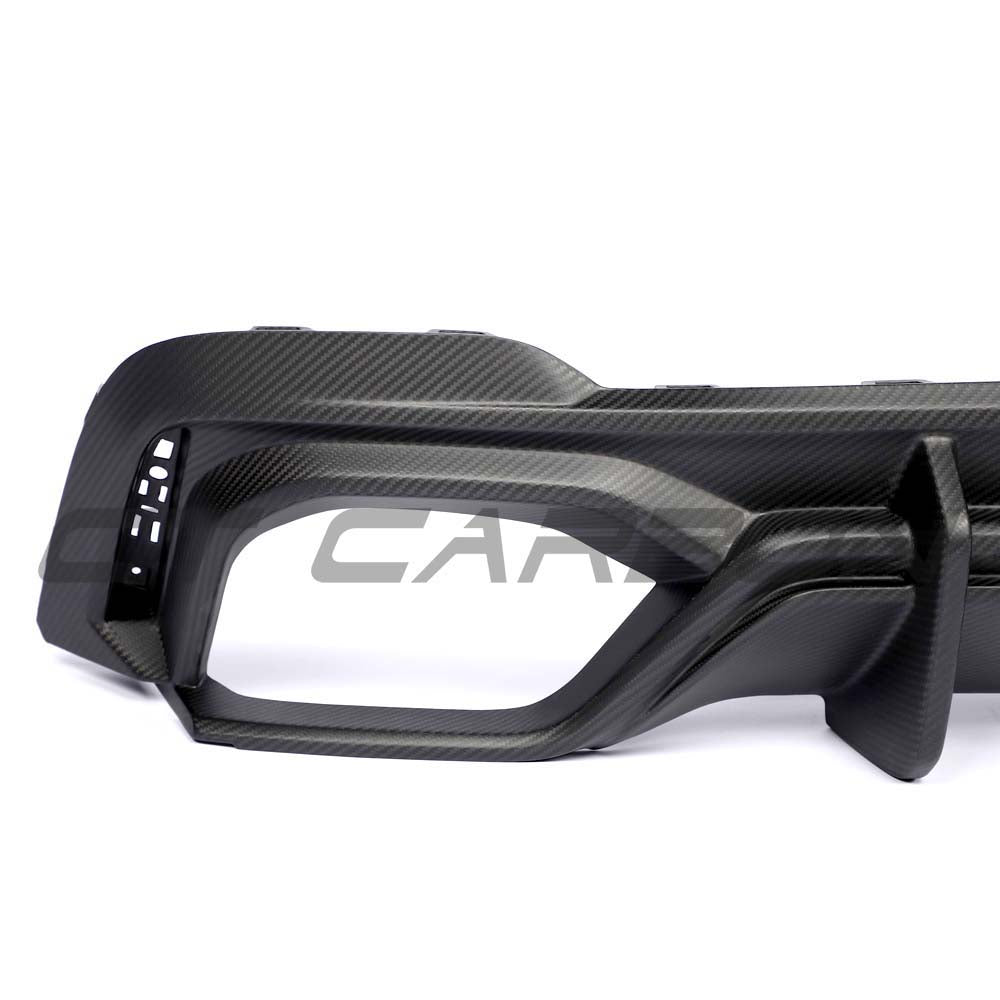 Audi RS6 C8 full matte carbon fiber kit by CT Carbon, featuring sleek, textured carbon fiber panels for a sporty upgrade.