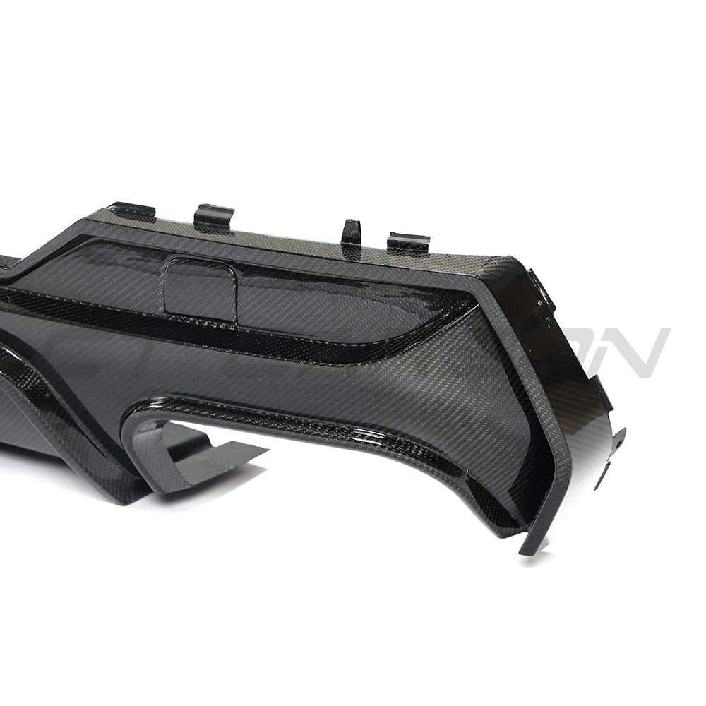 BMW G22/G23 4 Series 2020-2024 CT Carbon quad tip carbon fibre diffuser V2, sleek aerodynamic car rear accessory.