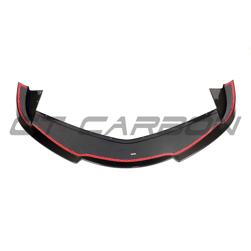 CT Carbon McLaren Artura 2023 carbon fibre splitter installed on the front of the sports car, showcasing sleek aerodynamic design.