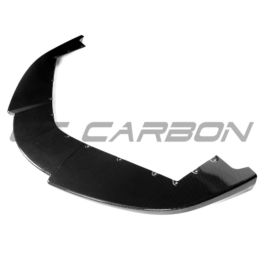 CT Carbon McLaren Artura 2023 carbon fibre splitter, aerodynamic automotive accessory, shown installed on the sports car.