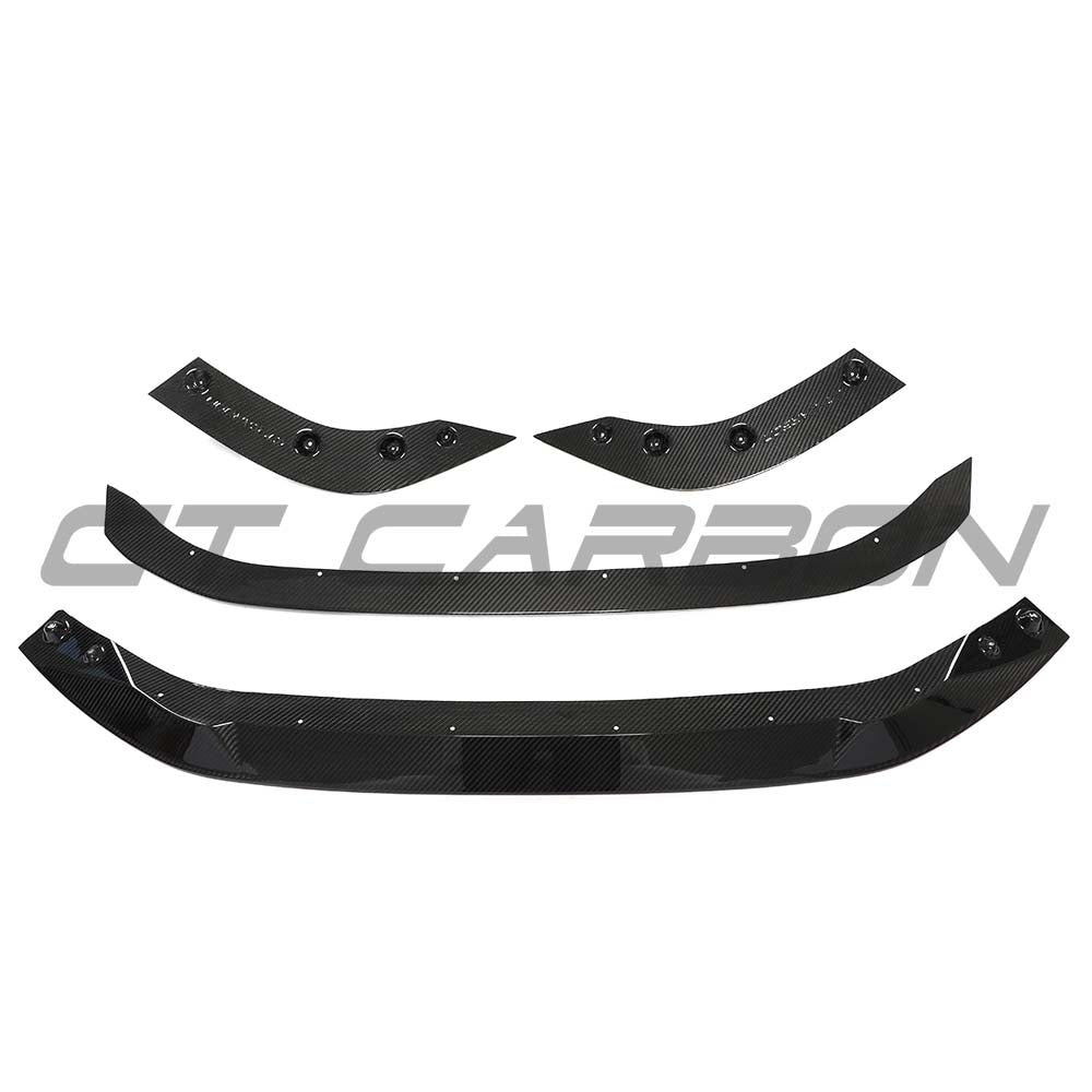 CT Carbon Audi RS3 8Y Sportback full carbon fibre kit V3, showing sleek carbon fiber components on the sporty car.