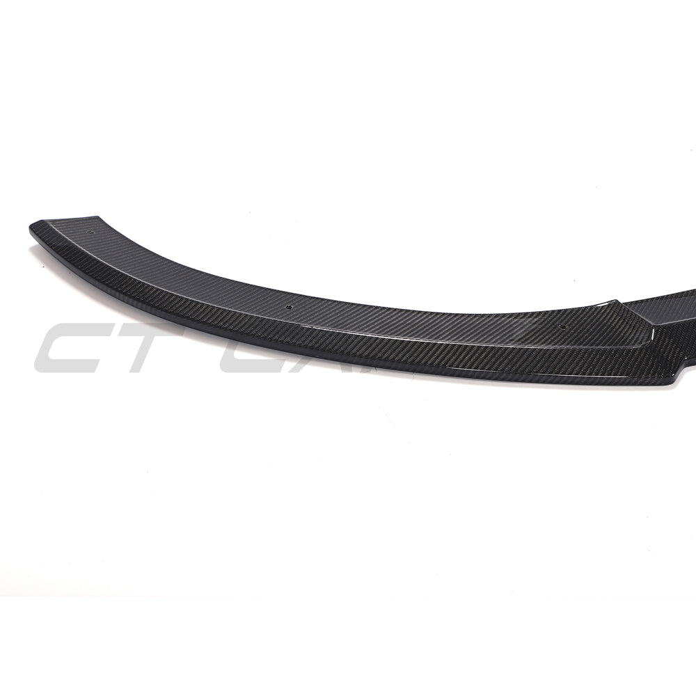 Carbon fibre splitter for Audi RS6 C7/C7.5 2013-2018 by CT Carbon, showing the sleek, textured aerodynamic front splitter.