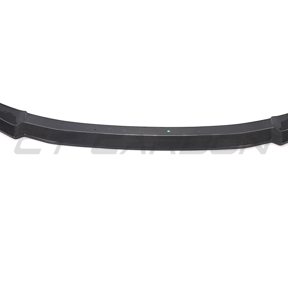 Carbon fiber splitter for Audi RS6 C7/C7.5 2013-2018 by CT Carbon, showcasing the sleek, aerodynamic front splitte