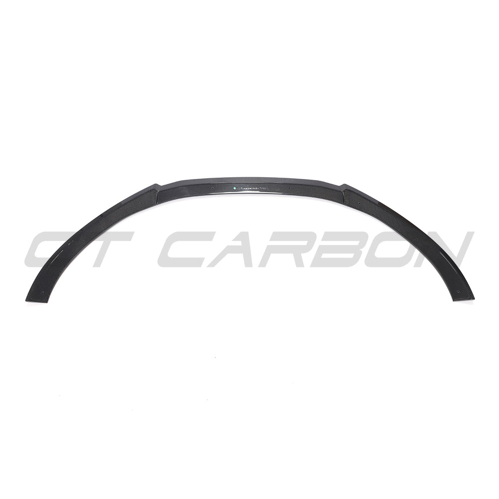 CT Carbon carbon fibre splitter for Audi RS6 C7/C7.5 2013-2018, shown mounted on front of vehicle.