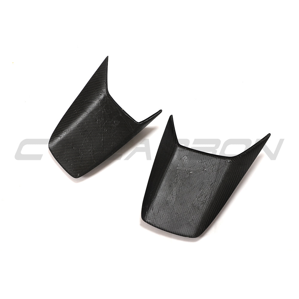 CT Carbon Porsche 911 991.2 GT3 2017-2021 carbon fibre rear scoop covers, close-up of sleek, lightweight automotive accessories.