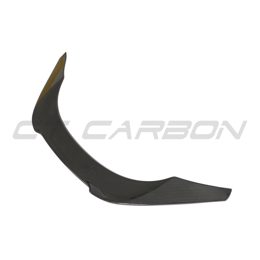 Toyota Supra 2019+ A90 CT Carbon V2 carbon fibre spoiler mounted on the car, showcasing its sleek aerodynamic design