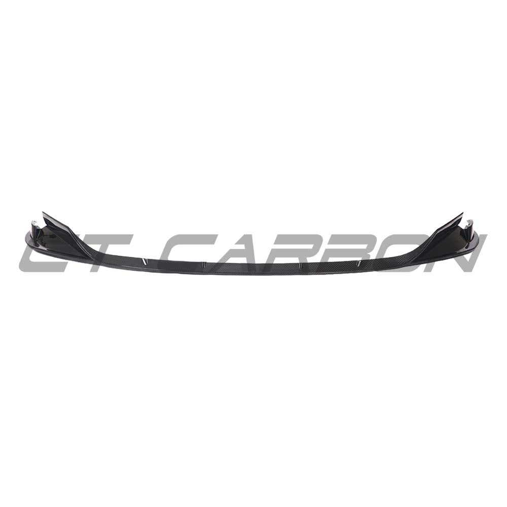 BMW M3/M4 G80/G81/G82/G83 carbon fibre front end pack by CT Carbon, showing the sleek carbon fibre front bumper and aerodynamic details.
