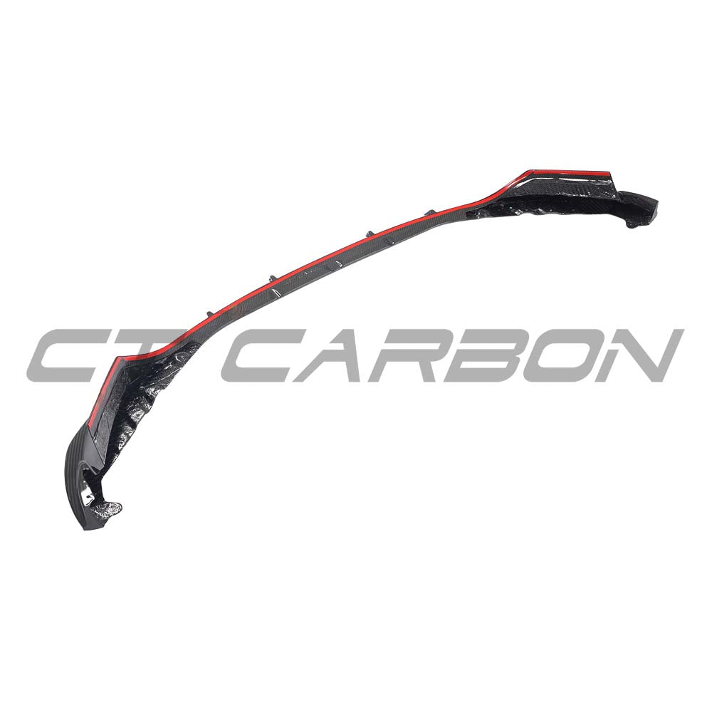 BMW M3/M4 G80/G81/G82/G83 Carbon Fibre Splitter V2 by CT Carbon, showing sleek black aerodynamic front splitter