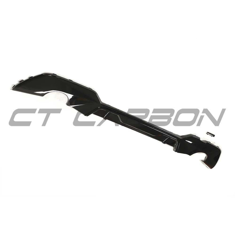 BMW G20 G21 3 Series 2019-2022 CT Carbon gloss black round exhaust diffuser, rear car accessory with sleek finish.