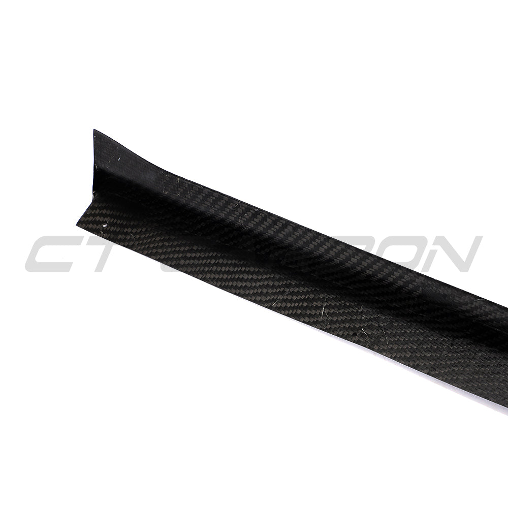 BMW 8 Series and M8 G16/F93 carbon fibre side skirts by CT Carbon, sporty aerodynamic upgrade for 2019-2025 models.