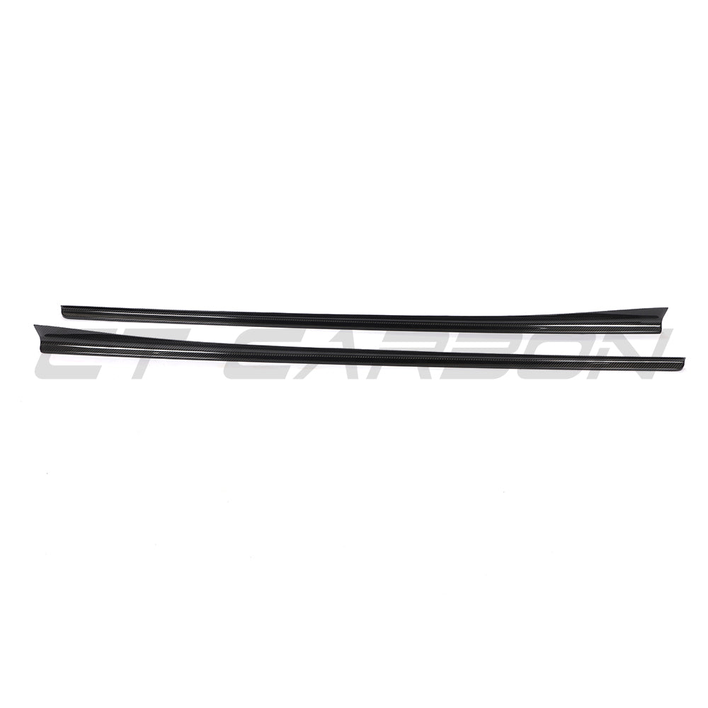 BMW 8 Series and M8 G15/F92 carbon fibre side skirts by CT Carbon, sleek automotive enhancement for 2019-2025 models.