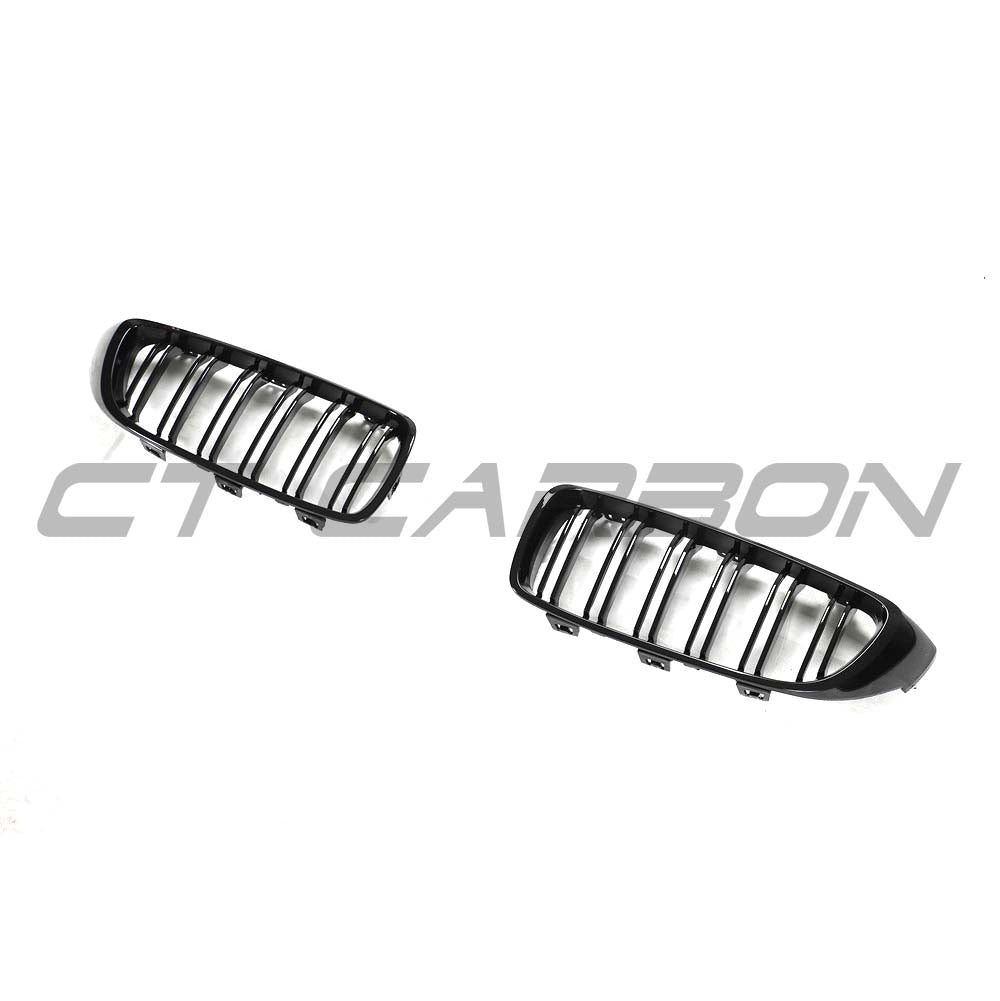 BMW M3 F80 double slat black grille by CT Carbon, showcasing sleek black design and high-quality carbon finish.