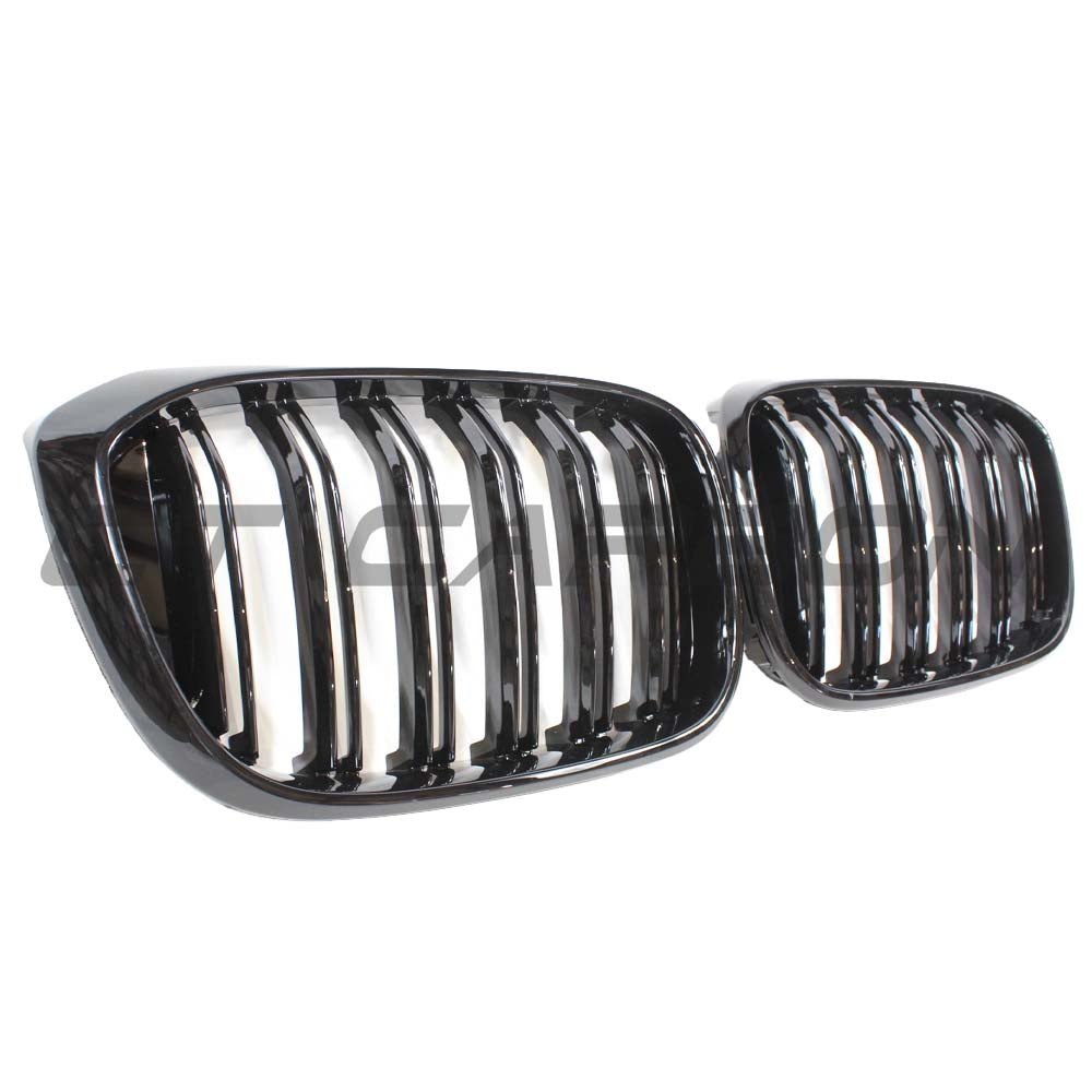 BMW G01 X3 2017-2021 CT Carbon double slat black grille showing the sleek, black grille design with double slats.