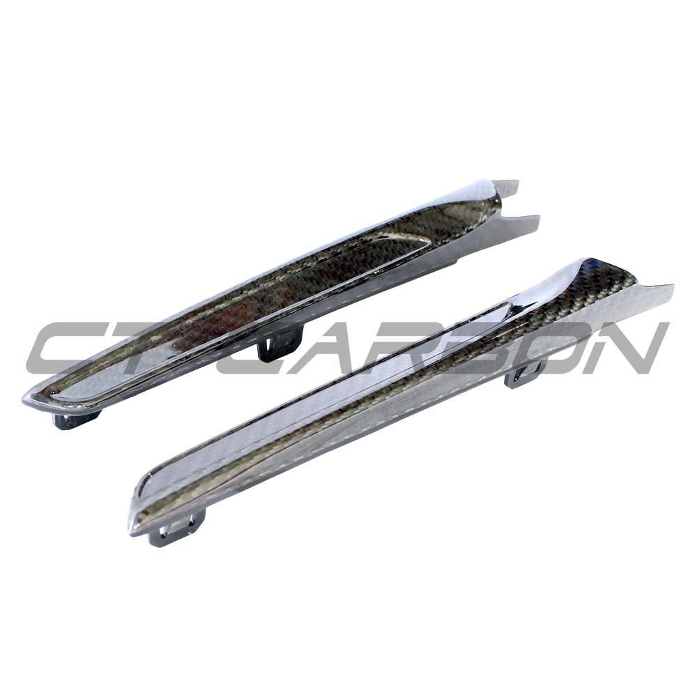 BMW M3 M4 (F80 F82 F83) Carbon Fibre Side Vents by CT Carbon, close-up of lightweight, textured carbon fibre exterior accessories.