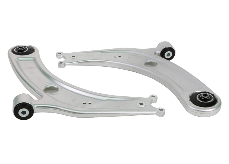 Whiteline alloy wishbone control arm with +2.5deg for Audi A3 S3 and VW Golf Mk7 2013-2019, showing the metal arm part.