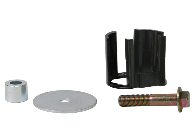 Whiteline engine torque arm bushing for Audi A3 S3 Mk3 and VW Golf Mk7, showing the durable rubber bushing for improved suspension performance.