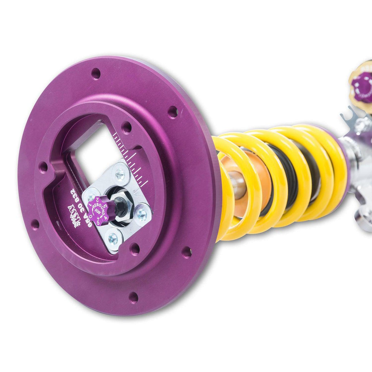 KW Suspension V4 3-way adjustable coilover kit for Audi RS6 and RS7 C8 suspension upgrade, featuring coilover shocks and mounting components.