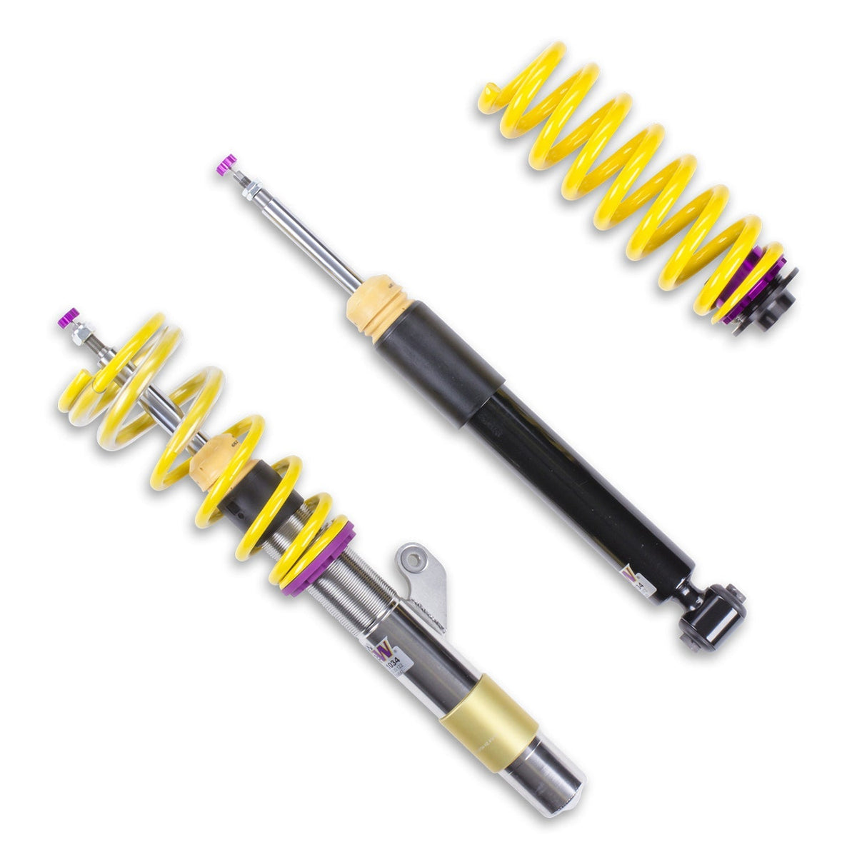 KW Suspension coilover kit for BMW 1, 2, 3, and 4 Series F20, F22, F30, F32 models with adjustable suspension components.
