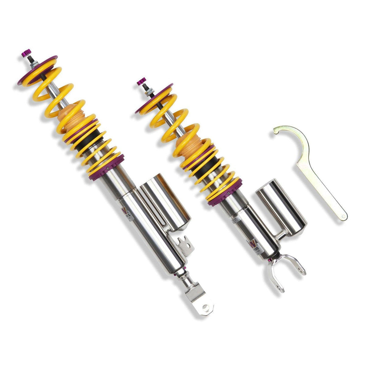 KW Suspension V3 coilover kit for BMW M3 F80 and M4 F82, adjustable suspension coilovers without deactivation kit shown in image.