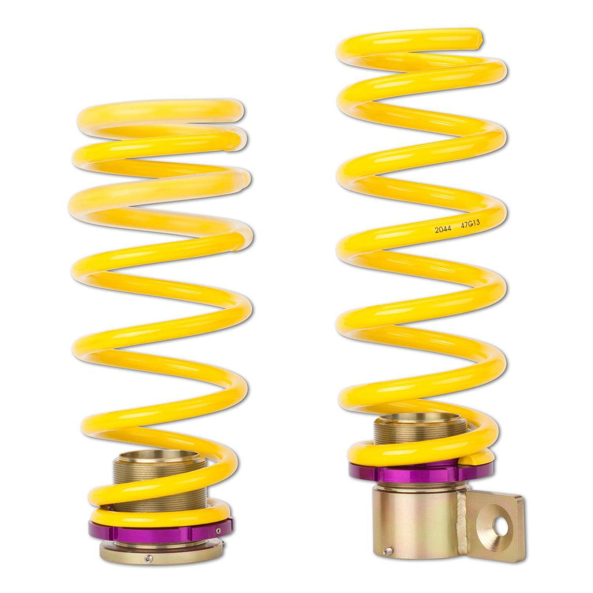 KW Suspension BMW M6 height adjustable lowering spring kit for F12/F13 models, coilover suspension coil springs in black with mounting components.