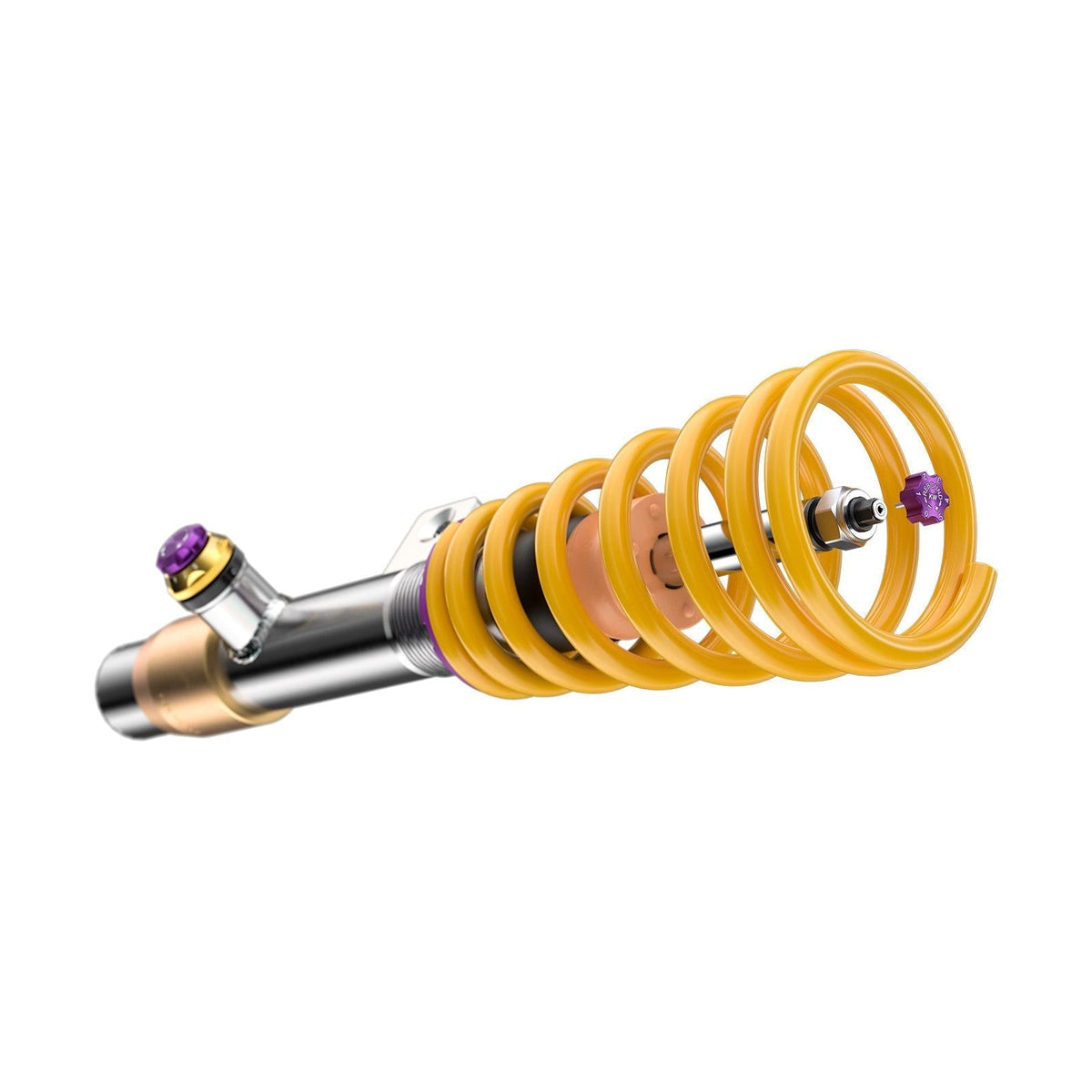 KW Suspension V4 coilover kit for BMW G80 G82 G87, showing adjustable coilovers with mounting hardware and suspension components.