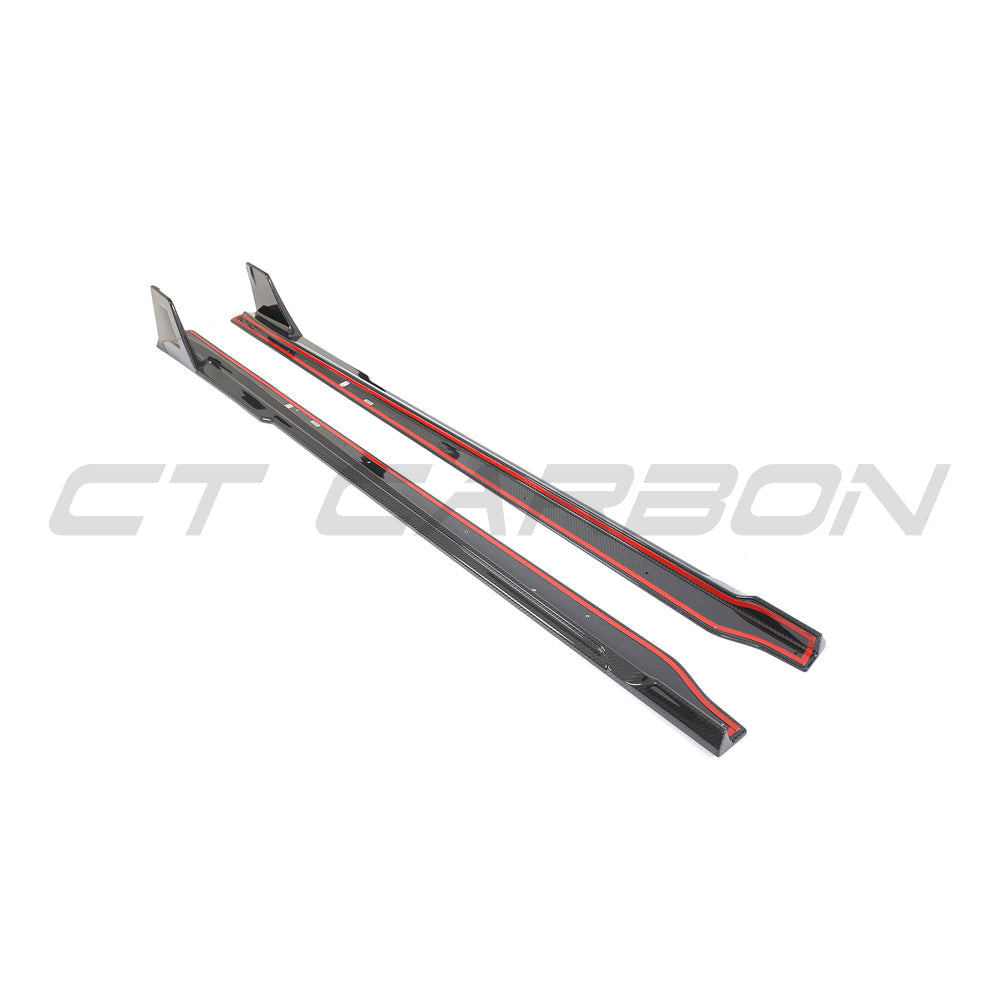 BMW G87 M2 2023 carbon fibre side skirts by CT Carbon, featuring sleek, aerodynamic design and V3 installation for enhanced style.