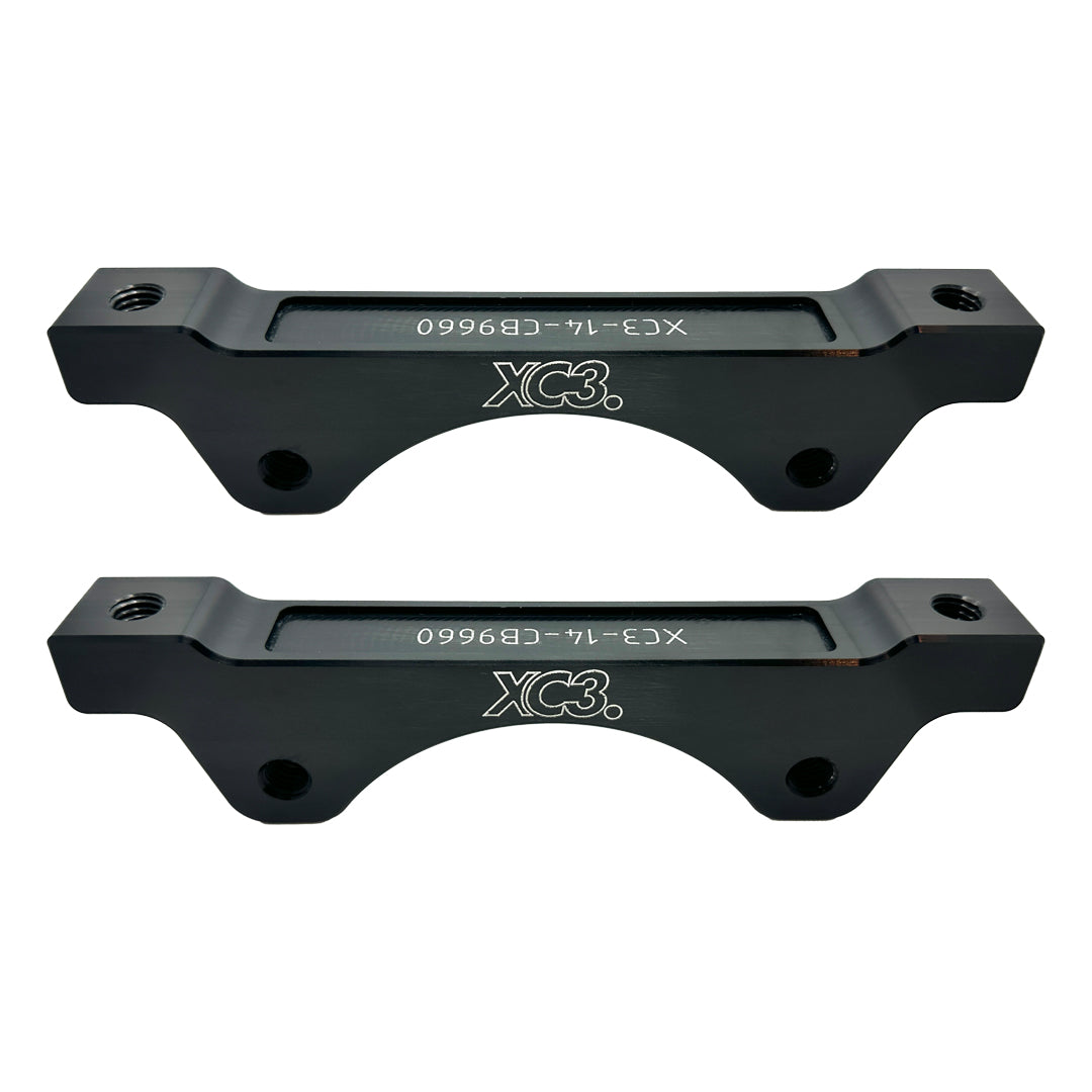 XC3 Engineering BMW M2 M3 M4 F80 F82 F87 brake caliper carrier for AP Racing CP9660, featuring BTCC rotor upgrade and high-performance design.