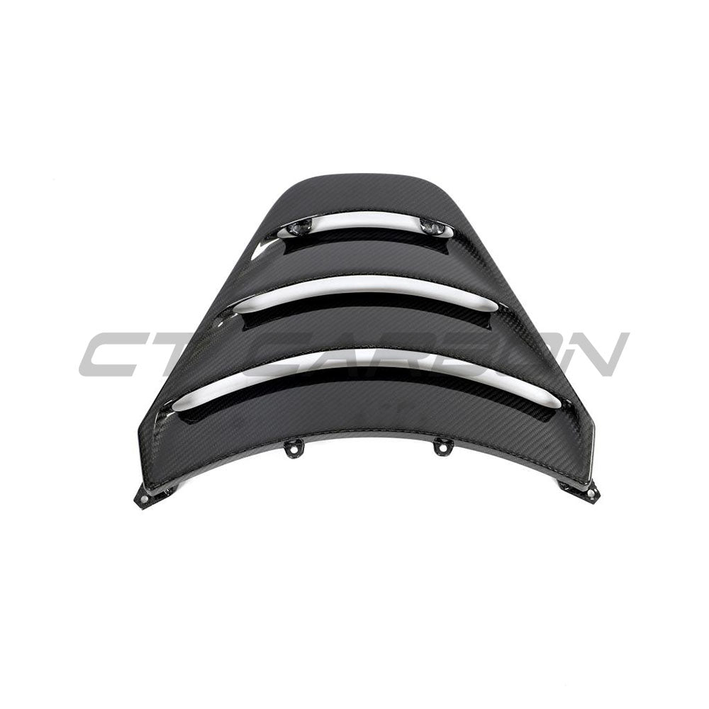 MCLAREN 720S carbon fibre engine cover by CT Carbon, showcasing sleek, lightweight automotive accessories for high-performance cars.