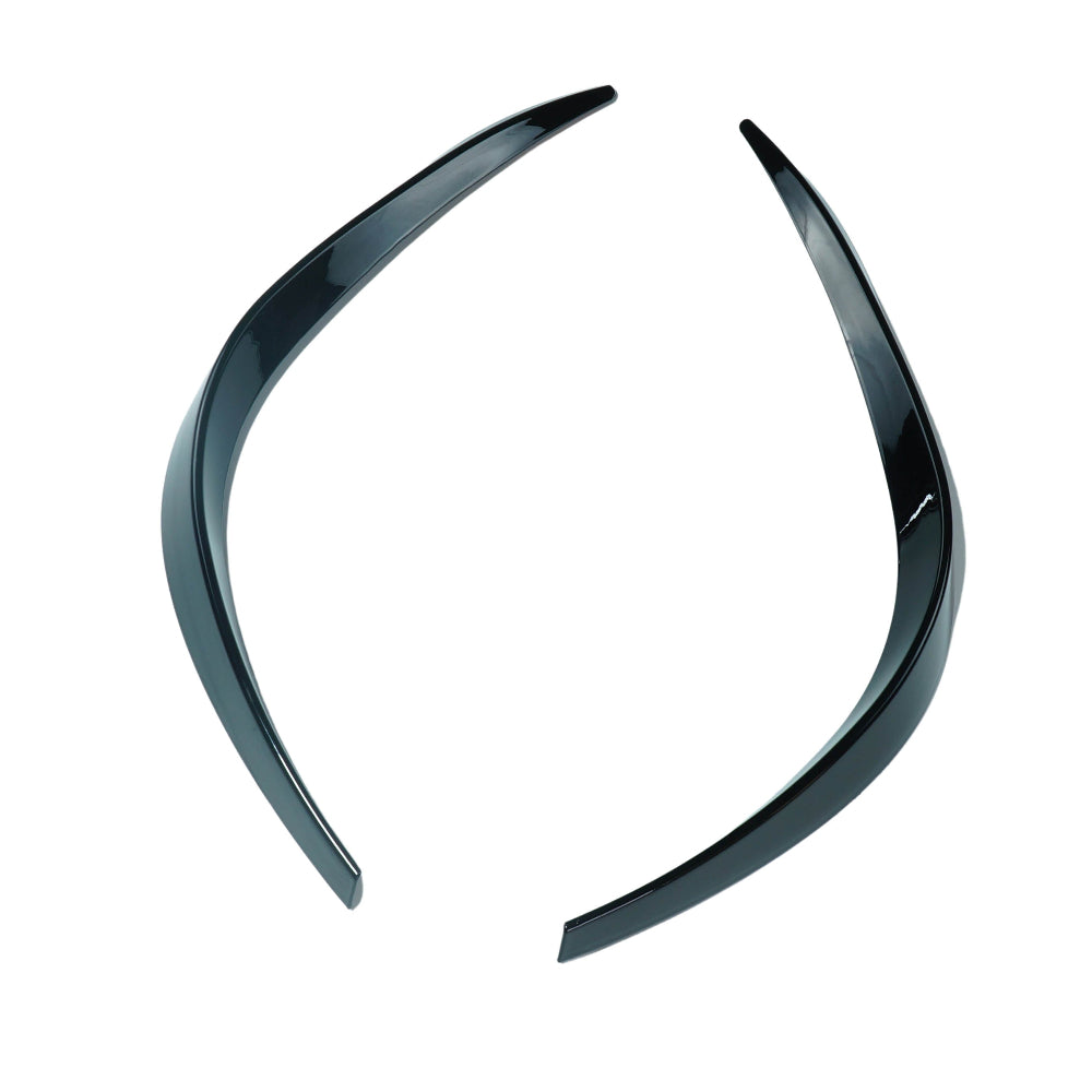 Mercedes A-Class V177 W177 2018-2022 CT Carbon gloss black front bumper trim accessory, close-up view of sleek car detailing.