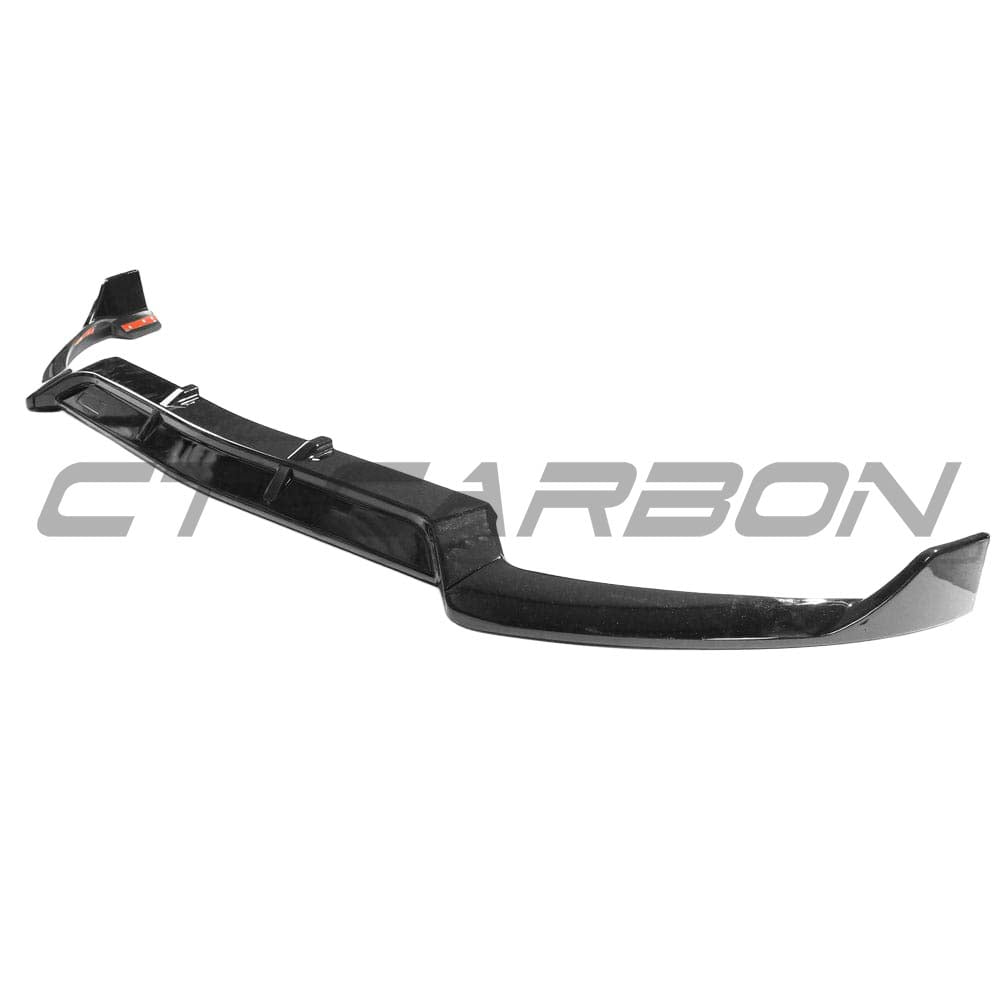 Mercedes C43 and C-Class W205 2014-2018 pre-facelift gloss black splitter by CT Carbon, showing the sleek aerodynamic front splitter.
