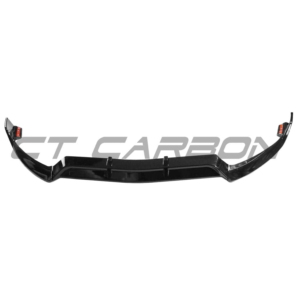 Mercedes C43 and C-Class W205 pre-facelift 2014-2018 gloss black splitter by CT Carbon on a vehicle.